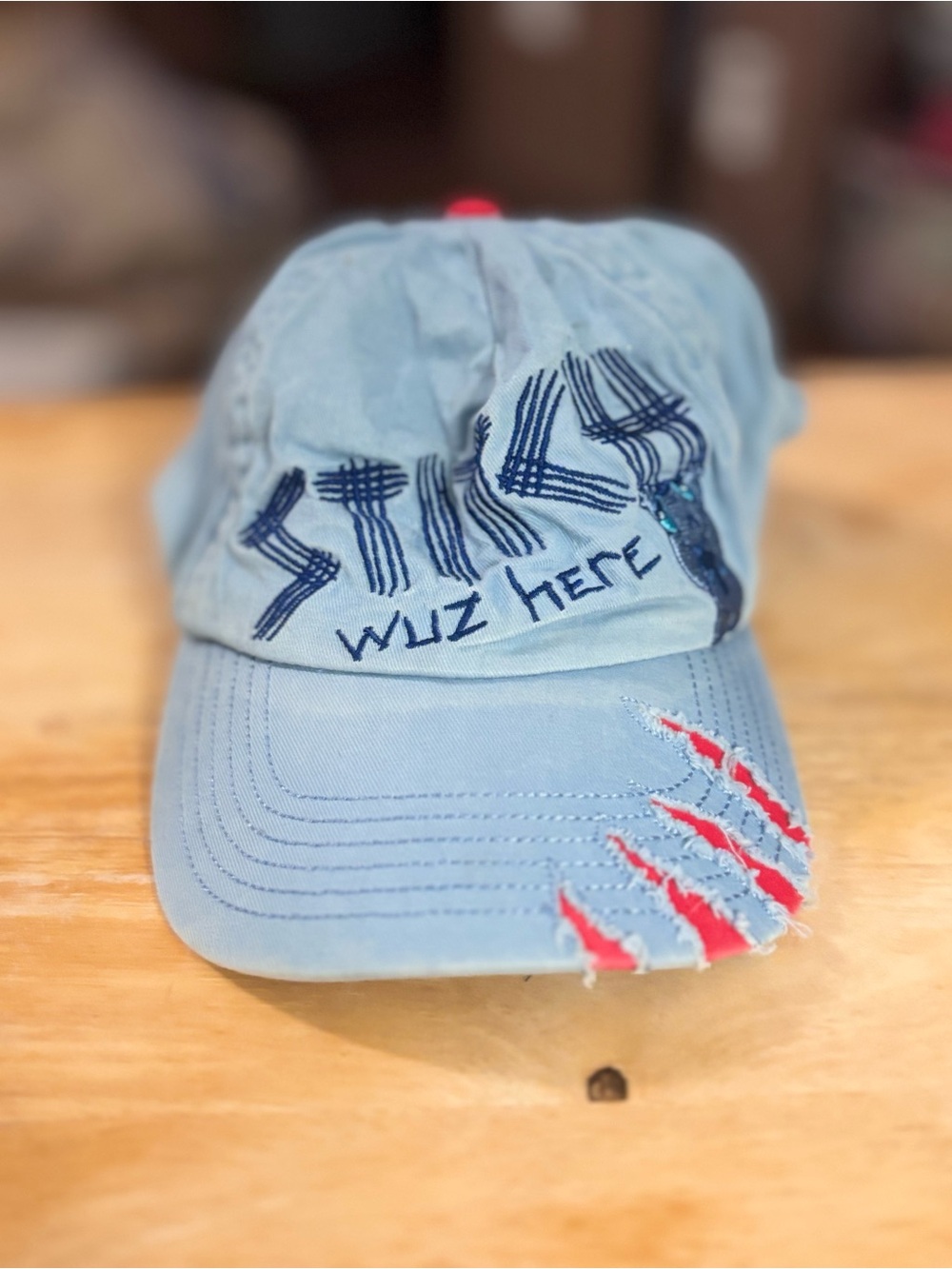 Disney Parks Stitch "Was Here" Embroidered Blue
Baseball Cap w/ Red
Strapback